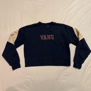 Vans Navy Beige Colorblock Crewneck Sweatshirt XS
